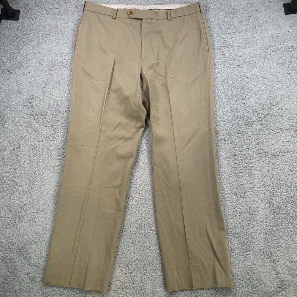 Brooks Brothers 1818 Madison Dress‎ Pants Mens 38x31 Beige 100% Wool Formal